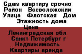  Сдам квартиру срочно › Район ­ Всеволожский › Улица ­ Флотская › Дом ­ 6 › Этажность дома ­ 10 › Цена ­ 17 000 - Ленинградская обл., Санкт-Петербург г. Недвижимость » Квартиры аренда   